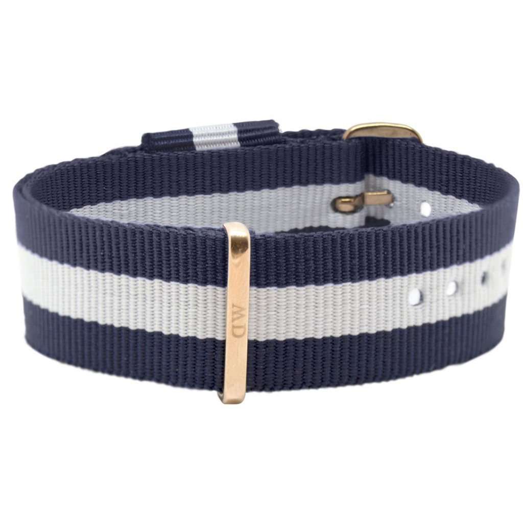  Shop Authentic Daniel Wellington Classic Glasgow White Dial Two Tone NATO Strap Watch For Men - DW00100018 - Luxxuri