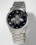  Shop Authentic Gucci G Timeless Quartz Black Dial Silver Steel Strap Watch For Women - YA1264136 - Luxxuri