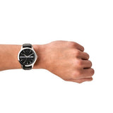  Shop Authentic Armani Exchange Hampton Chronograph Black Dial Black Leather Strap Watch For Men - AX2101 - Luxxuri