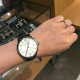  Shop Authentic Burberry Classic Round Cream Dial Black Leather Strap Watch for Men - BU10008 - Luxxuri