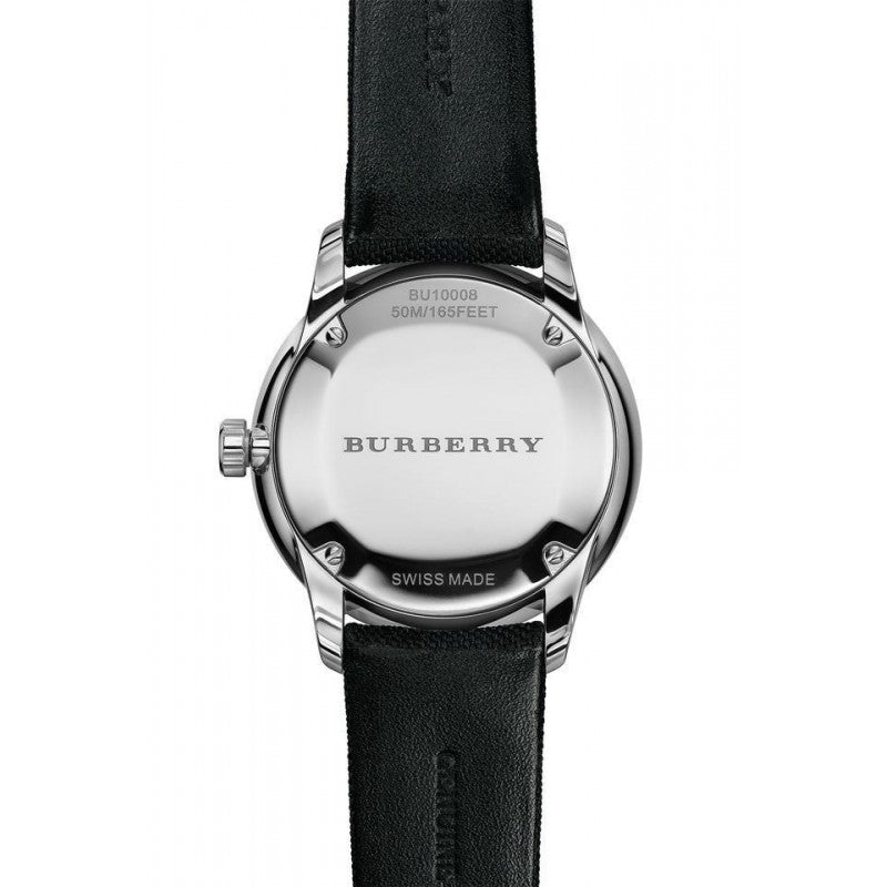  Shop Authentic Burberry Classic Round Cream Dial Black Leather Strap Watch for Men - BU10008 - Luxxuri