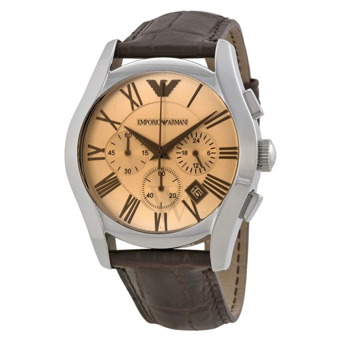  Shop Authentic Emporio Armani Valente Chronograph Amber Dial Brown Leather Strap Watch For Men - AR1634 - Luxxuri