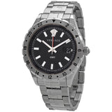  Shop Authentic Versace Hellenyium GMT Black Dial Silver Steel Strap Watch for Men - V11020015 - Luxxuri