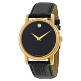  Shop Authentic Movado Museum Black Dial Black Leather Strap Watch For Women - 2100006 - Luxxuri