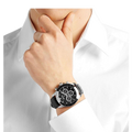  Shop Authentic Hugo Boss Chronograph Black Dial Black Leather Strap Watch For Men - 1513266 - Luxxuri