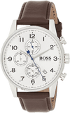  Shop Authentic Hugo Boss Navigator White Dial Brown Leather Strap Watch for Men - 1513495 - Luxxuri