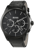  Shop Authentic Hugo Boss Onyx Black Dial Black Leather Strap Watch for Men - 1513367 - Luxxuri