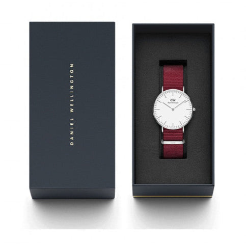  Shop Authentic Daniel Wellington Classic Roselyn White Dial Red NATO Strap Watch For Women - DW00100272 - Luxxuri