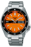  Shop Authentic Seiko 5 Sports Double Hurricane Retro Orange Dial Silver Steel Strap Watch For Men - SRPK11K1 - Luxxuri