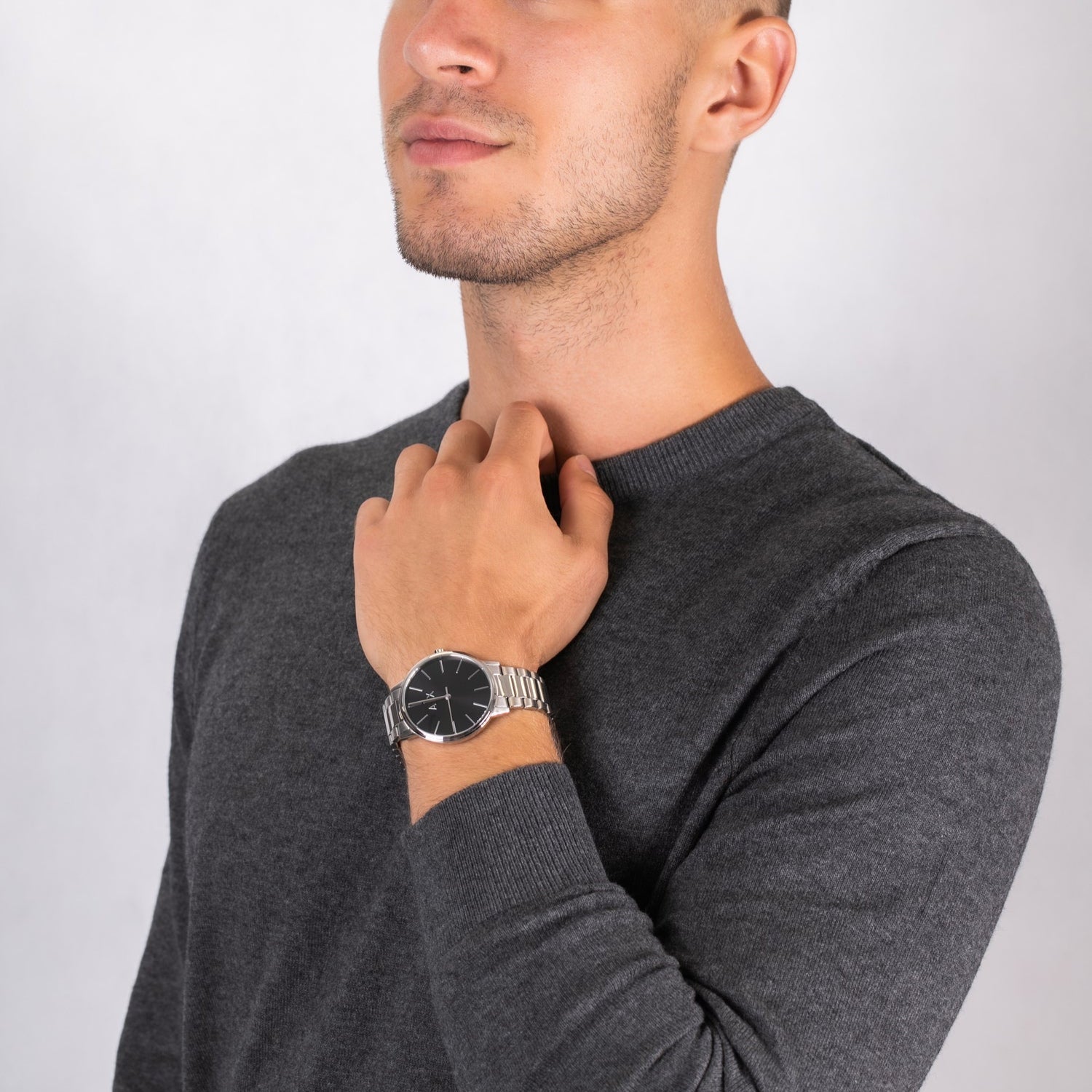  Shop Authentic Armani Exchange Cayde Analog Black Dial Silver Steel Strap Watch For Men - AX2700 - Luxxuri