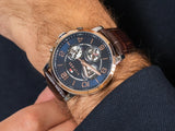  Shop Authentic Tommy Hilfiger Keagan Chronograph Blue Dial Brown Leather Strap Watch for Men - 1791290 - Luxxuri