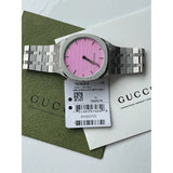  Shop Authentic Gucci 25H Quartz Pink Dial Silver Steel Strap Watch for Women - YA163410 - Luxxuri