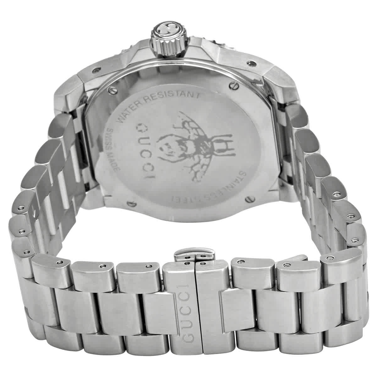  Shop Authentic Gucci Dive Quartz White Dial Silver Steel Strap Watch For Men - YA136336 - Luxxuri