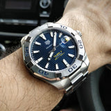  Shop Authentic Tag Heuer Aquaracer Calibre 5 Automatic Blue Dial Silver Steel Strap Watch for Men - WAY2012.BA0927 - Luxxuri