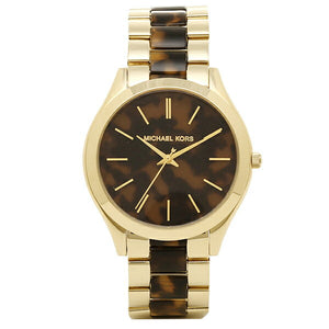  Shop Authentic Michael Kors Slim Runway Tortoise Shell Dial Two Tone Steel Strap Watch for Women - MK4284 - Luxxuri