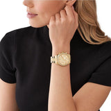  Shop Authentic Michael Kors Lexington Chronograph Gold Dial Gold Steel Strap Watch For Women - MK7377 - Luxxuri