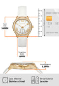 Michael Kors Sage Three-Hand Mother of Pearl White Dial White Leather Strap Watch for Women - MK4818