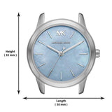  Shop Authentic Michael Kors Runway Mercer Quartz Mother of Pearl Blue Dial Silver Steel Strap Watch For Women - MK6857 - Luxxuri