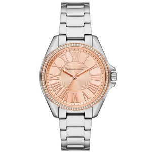  Shop Authentic Michael Kors Kacie Three-Hand Gold Dial Silver Steel Strap Watch for Women - MK4854 - Luxxuri