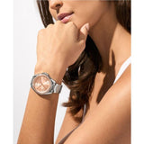  Shop Authentic Michael Kors Kacie Three-Hand Gold Dial Silver Steel Strap Watch for Women - MK4854 - Luxxuri