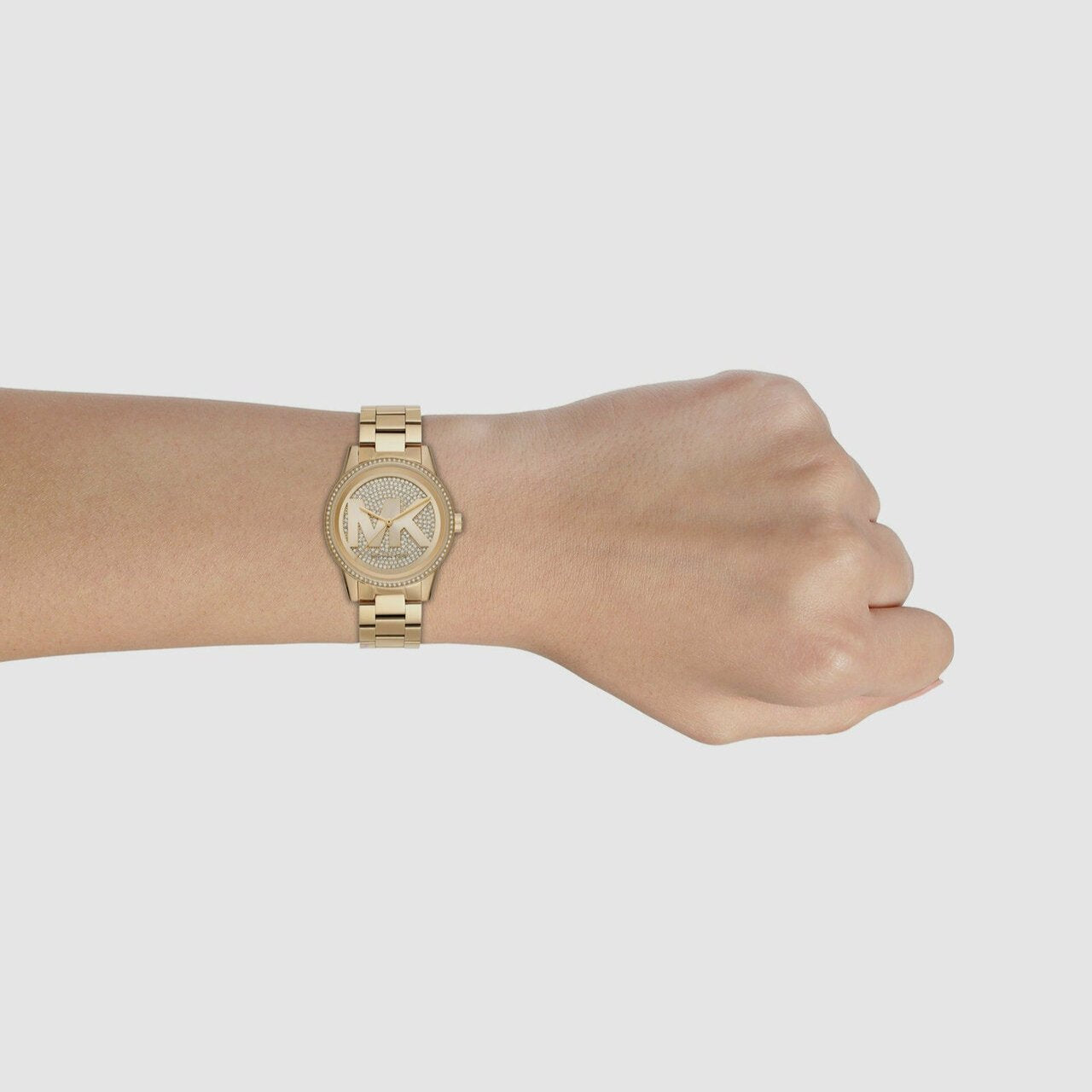  Shop Authentic Michael Kors Ritz Pave Crystals Gold Dial Gold Steel Strap Watch for Women - MK6862 - Luxxuri