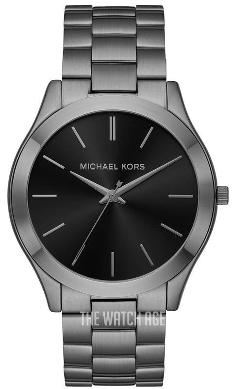  Shop Authentic Michael Kors Slim Runway Quartz Black Dial Grey Steel Strap Watch For Men - MK1044 - Luxxuri