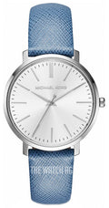  Shop Authentic Michael Kors Jaryn Quartz Silver Dial Blue Leather Strap Watch For Women - MK2495 - Luxxuri