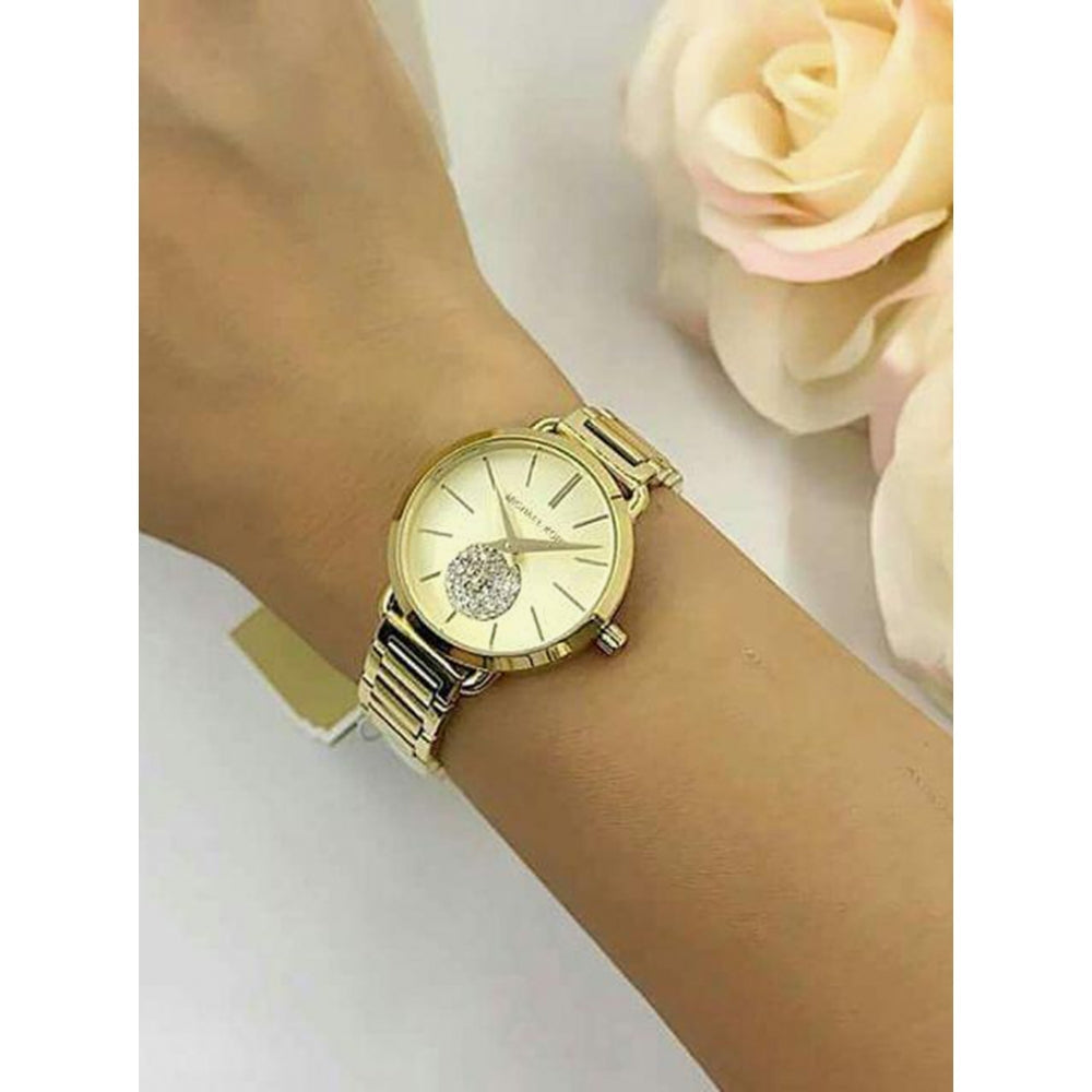  Shop Authentic Michael Kors Portia Quartz Gold Dial Gold Steel Strap Watch For Women - MK3838 - Luxxuri
