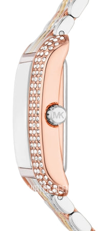 Michael Kors Emery Three-Hand White Dial Two Tone Steel Strap Watch for Women - MK4744