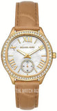  Shop Authentic Michael Kors Sage Three-Hand Mother of Pearl White Dial Brown Leather Strap Watch for Women - MK4819 - Luxxuri