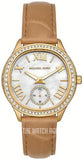  Shop Authentic Michael Kors Sage Three-Hand Mother of Pearl White Dial Brown Leather Strap Watch for Women - MK4819 - Luxxuri