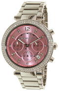  Shop Authentic Michael Kors Parker Chronograph Pink Dial Silver Steel Strap Watch For Women - MK6105 - Luxxuri