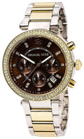  Shop Authentic Michael Kors Parker Chronograph Brown Dial Two Tone Steel Strap Watch for Women - MK6118 - Luxxuri