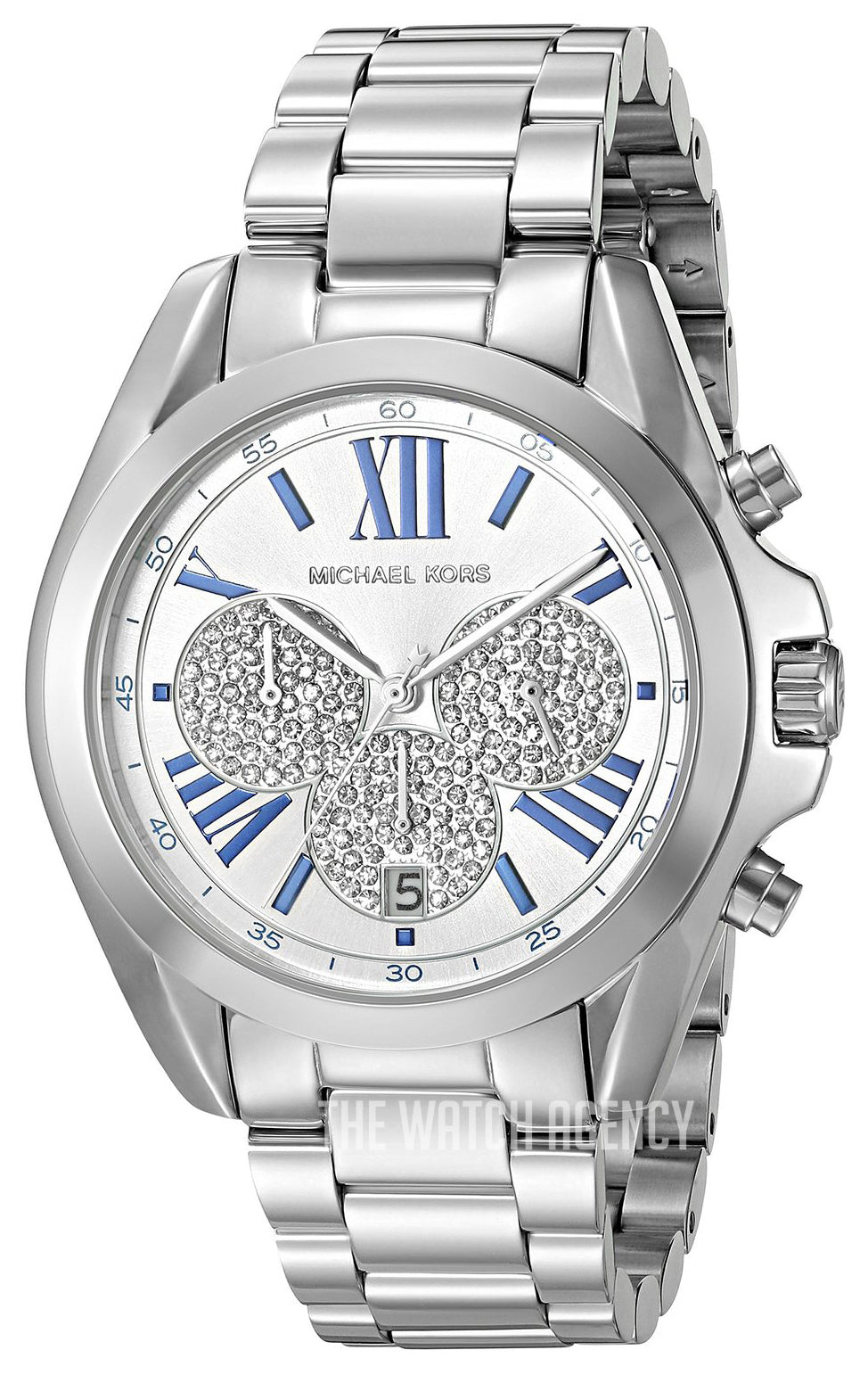  Shop Authentic Michael Kors Bradshaw Quartz Silver Dial Silver Steel Strap Watch For Women - MK6320 - Luxxuri