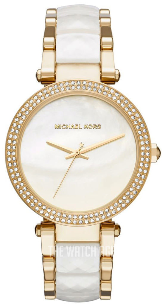  Shop Authentic Michael Kors Parker Mother of Pearl Dial Two Tone Steel Strap Watch for Women - MK6400 - Luxxuri