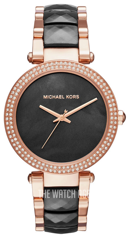  Shop Authentic Michael Kors Parker Mother of Pearl Black Dial Two Tone Steel Strap Watch for Women - MK6414 - Luxxuri