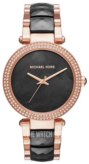  Shop Authentic Michael Kors Parker Mother of Pearl Black Dial Two Tone Steel Strap Watch for Women - MK6414 - Luxxuri