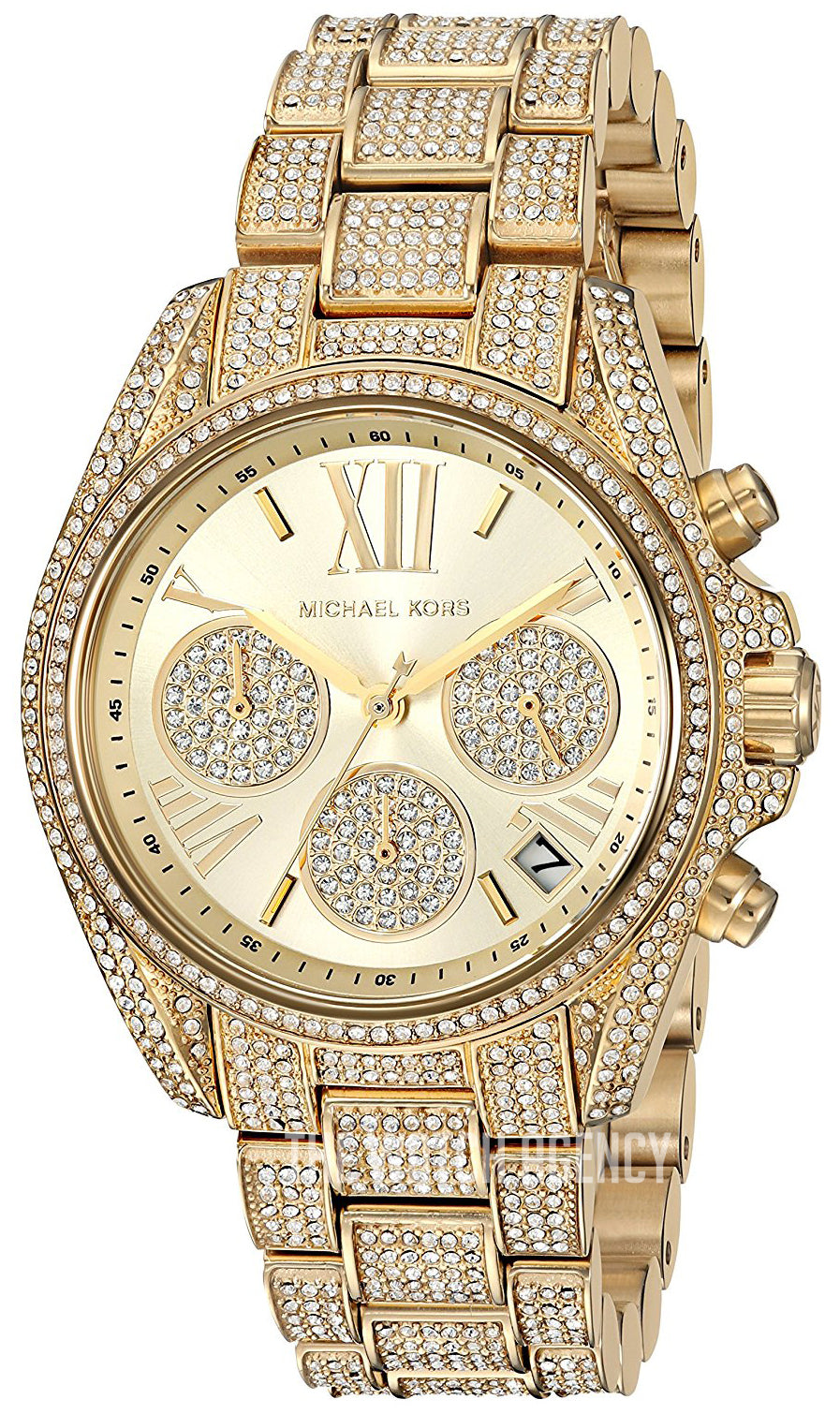  Shop Authentic Michael Kors Mini Bradshaw Crystals Gold Dial Gold Steel Strap Watch For Women - MK6494 - Luxxuri
