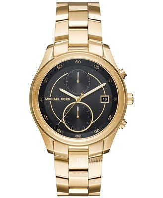  Shop Authentic Michael Kors Blair Quartz Black Dial Gold Steel Strap Watch For Women - MK6497 - Luxxuri