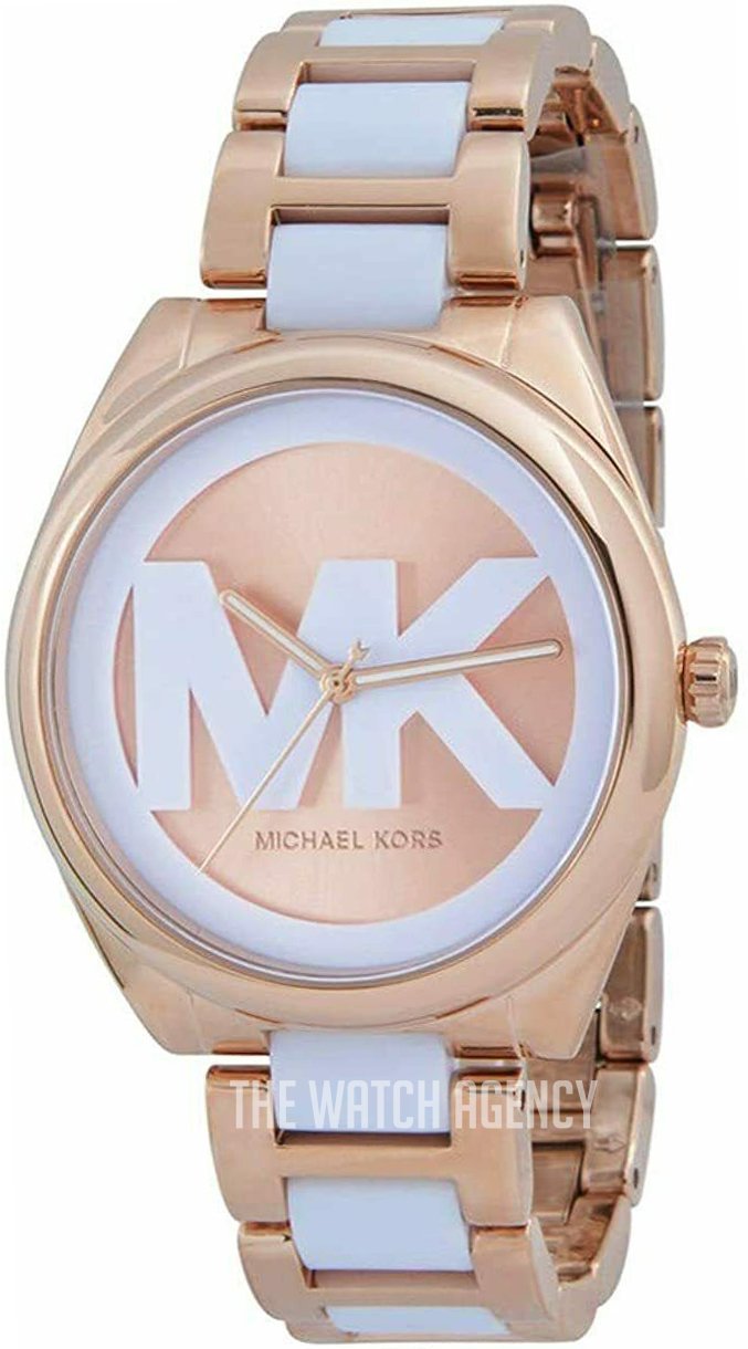  Shop Authentic Michael Kors Janelle Three Hand Rose Gold Dial Two Tone Steel Strap Watch For Women - MK7134 - Luxxuri