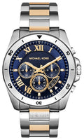  Shop Authentic Michael Kors Brecken Chronograph Blue Dial Two Tone Steel Strap Watch For Men - MK8437 - Luxxuri