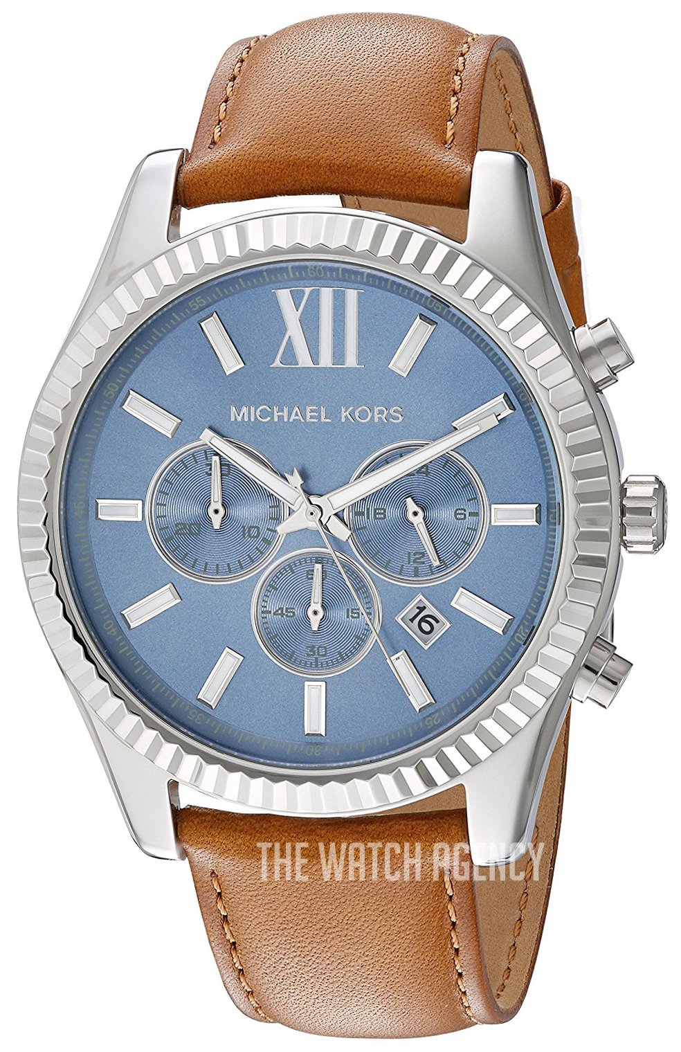  Shop Authentic Michael Kors Lexington Chronograph Blue Dial Brown Leather Strap Watch For Men - MK8537 - Luxxuri