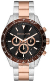  Shop Authentic Michael Kors Layton Chronograph Black Dial Two Tone Steel Strap Watch For Men - MK8913 - Luxxuri