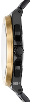 Michael Kors Lennox Chronograph Black Dial Black Steel Strap Watch For Men - MK8941