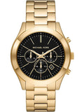  Shop Authentic Michael Kors Slim Runway Chronograph Black Dial Gold Steel Strap Watch For Men - MK1076 - Luxxuri