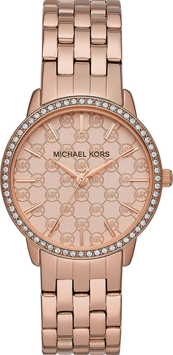 Michael Kors Argyle Quartz Rose Gold Dial Rose Gold Steel Strap Watch For Women - MK3156