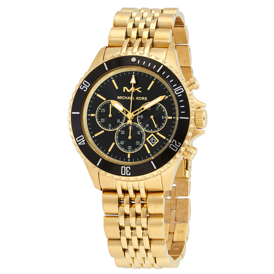  Shop Authentic Michael Kors Bayville Chronograph Black Dial Gold Steel Strap Watch For Men - MK8726 - Luxxuri