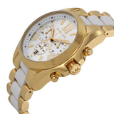  Shop Authentic Michael Kors Bradshaw Chronograph White Dial Two Tone Steel Strap Watch For Women - MK5743 - Luxxuri