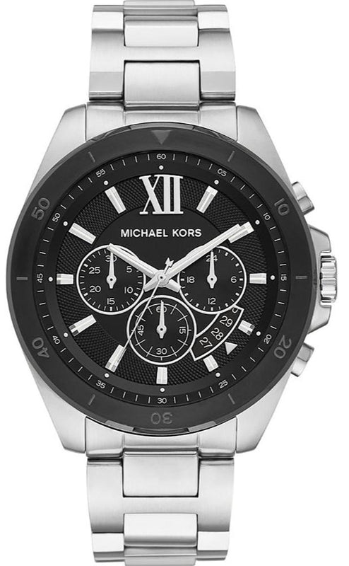  Shop Authentic Michael Kors Brecken Chronograph Black Dial Silver Steel Strap Watch For Men - MK8847 - Luxxuri