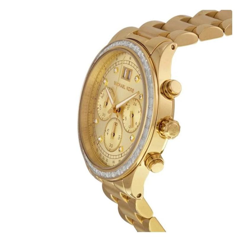  Shop Authentic Michael Kors Brinkley Diamonds Gold Dial Gold Steel Strap Watch for Women - MK6187 - Luxxuri